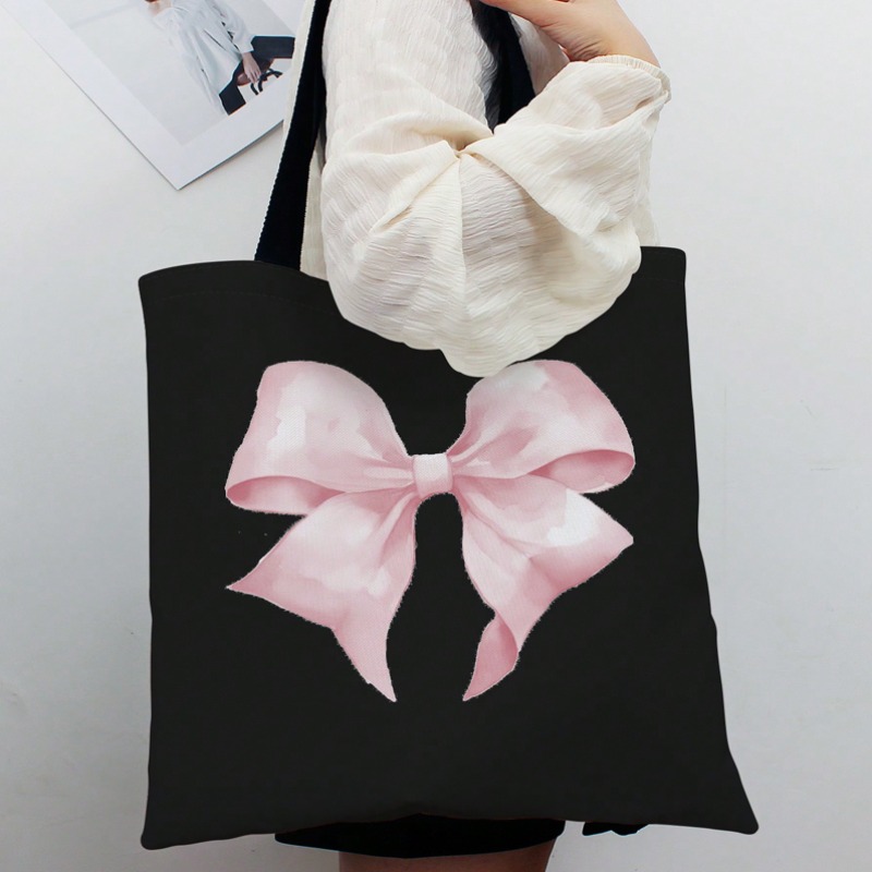 Canvas Tote Designer - ROMWE Tas Bahu Kanvas Pola Pita