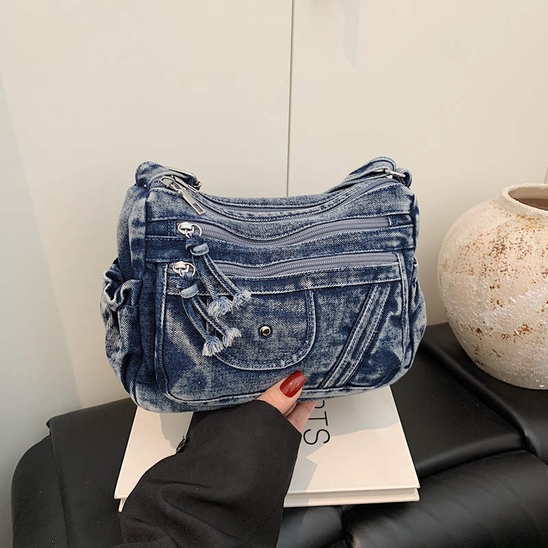 Luxury Y2K Bags - Tas Denim Biru Retro Gaya Jalanan