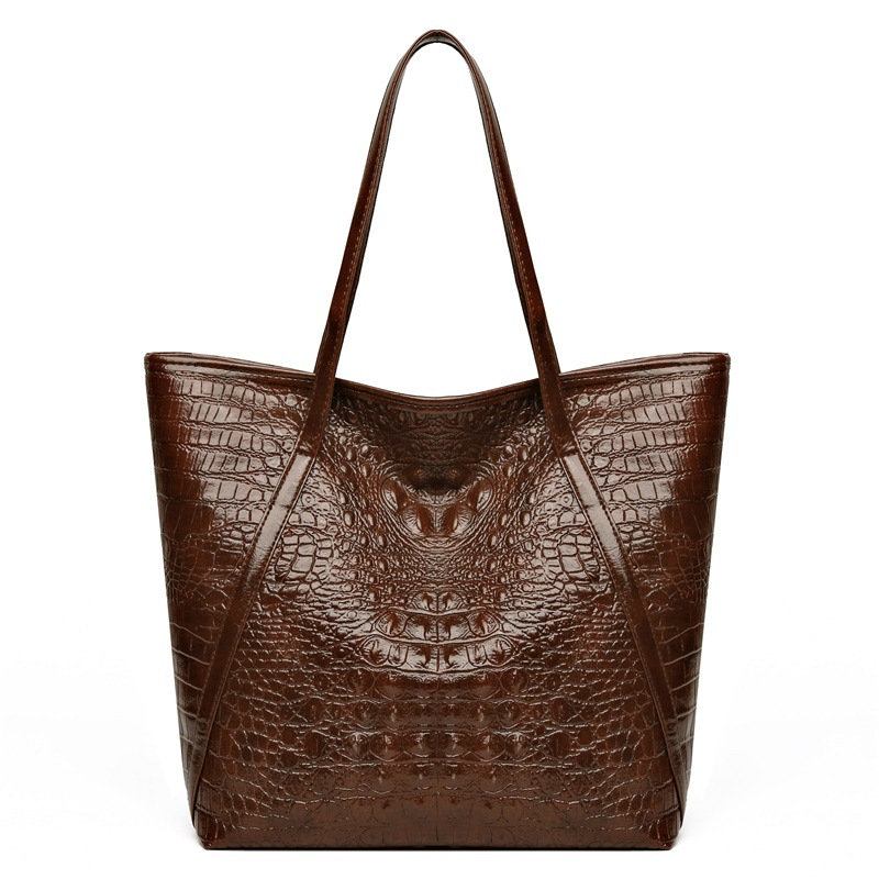 Luxury Bags From China - Tas Tote Gambar Buaya Serbaguna Sederhana