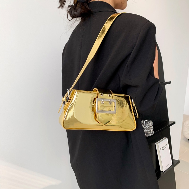 Luxury Y2K Bags - Y2K tas bahu emas untuk wanita,
