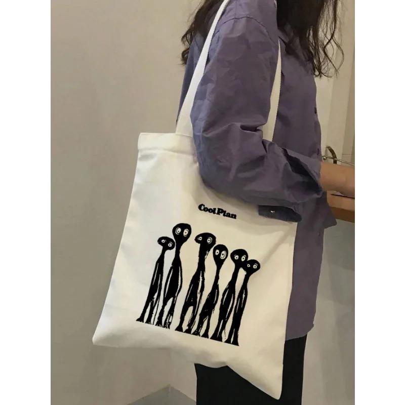 ROMWE Tas Bahu Kanvas Pola Pit - Canvas Tote Designer ulasan dan harga