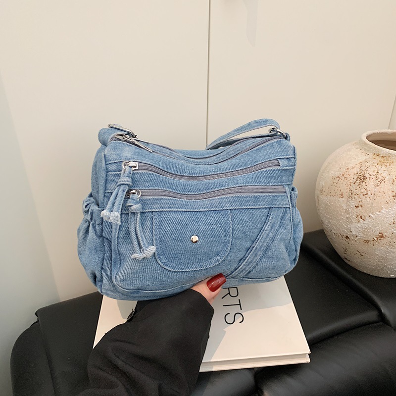 Tas Denim Biru Retro Gaya Jala - Luxury Y2K Bags ulasan dan harga