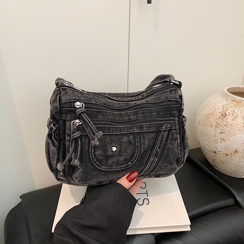 Tas Denim Biru Retro Gaya Jala - Luxury Y2K Bags ulasan dan harga