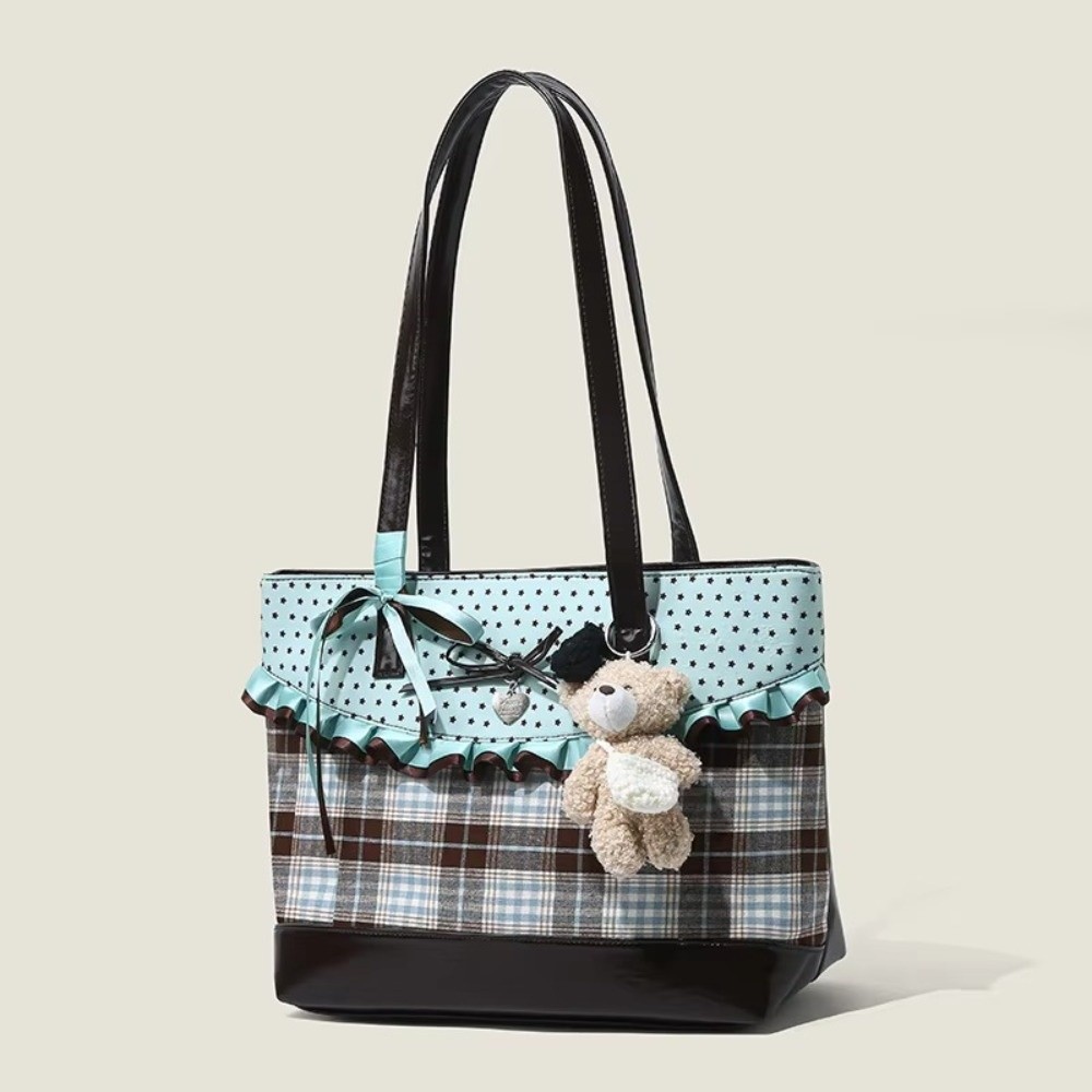 Tas Tote Kanvas Hijau Mint Mot - Canvas Tote Designer ulasan dan harga