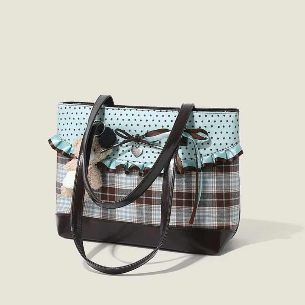 Tas Tote Kanvas Hijau Mint Mot - Canvas Tote Designer ulasan dan harga