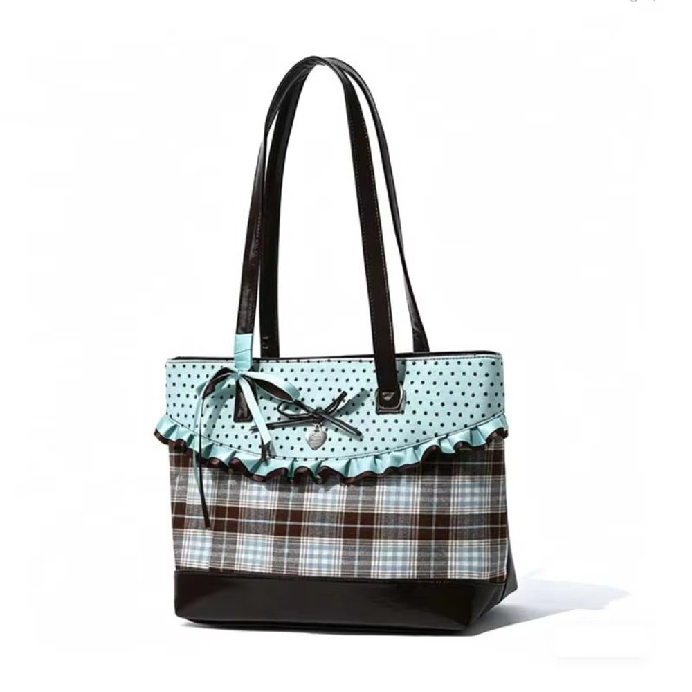 Tas Tote Kanvas Hijau Mint Mot - Canvas Tote Designer ulasan dan harga