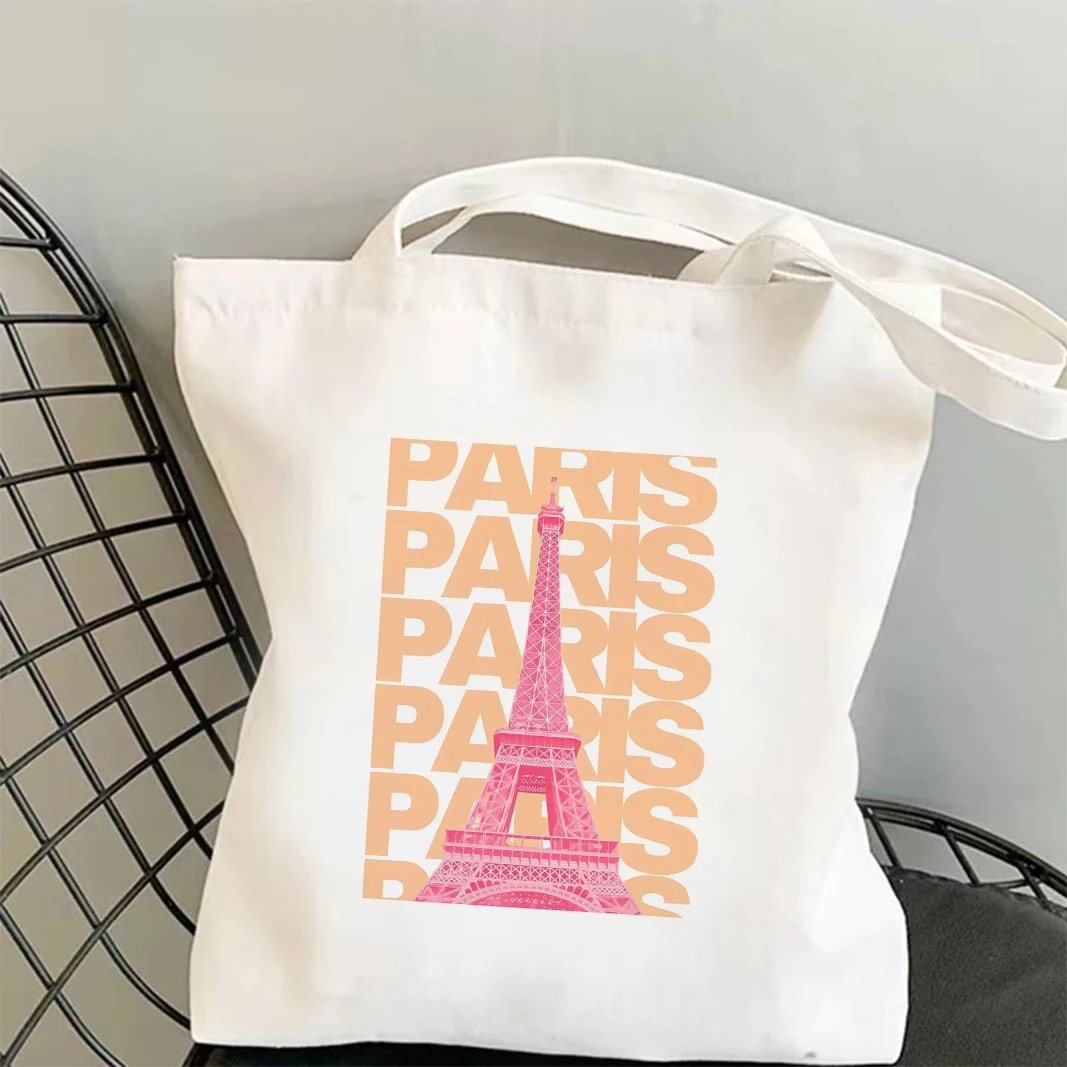Tas Tote Grafis Menara Eiffel  - Canvas Tote Designer ulasan dan harga